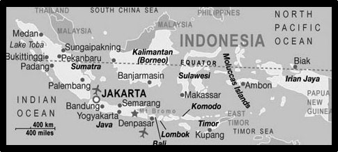 نقشه موقعیت کشور اندونزی